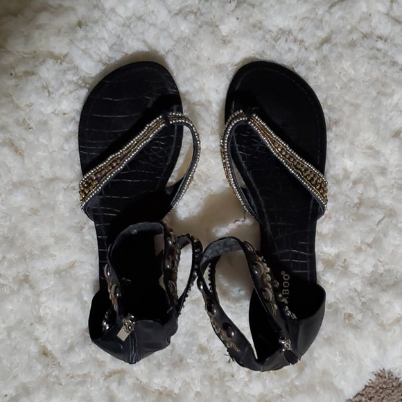 Bamboo beaded sandals size 10 - Picture 2 of 5